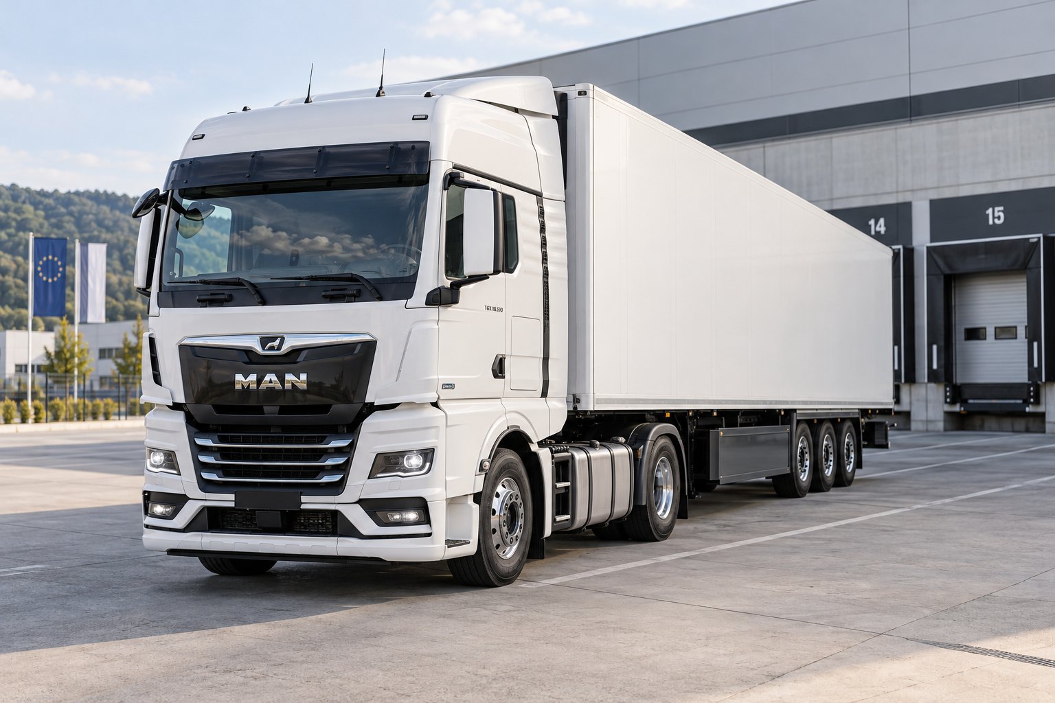 White MAN TGX Euro 6